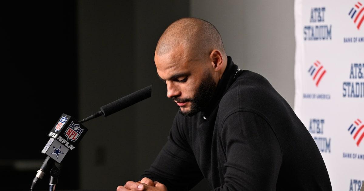 With the Cowboys facing the end of the game, Dak Prescott shows signs of frustration